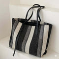 Black Striped Tote