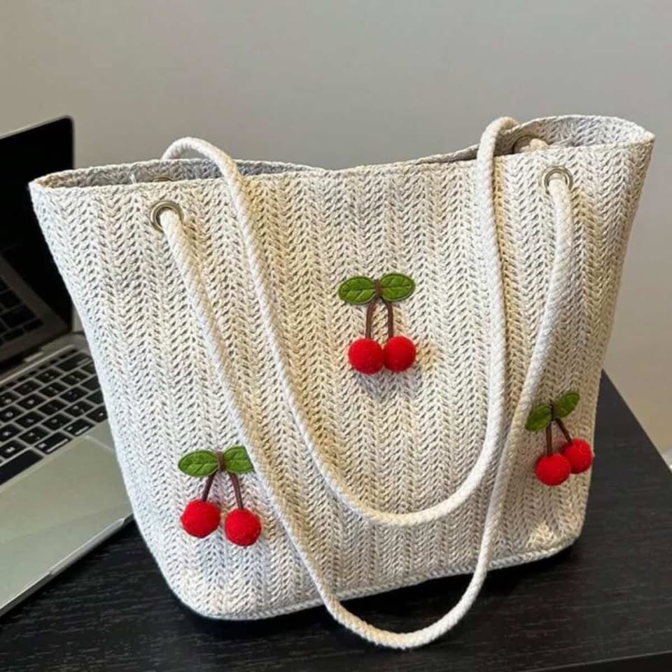 Cherry Woven Handbag