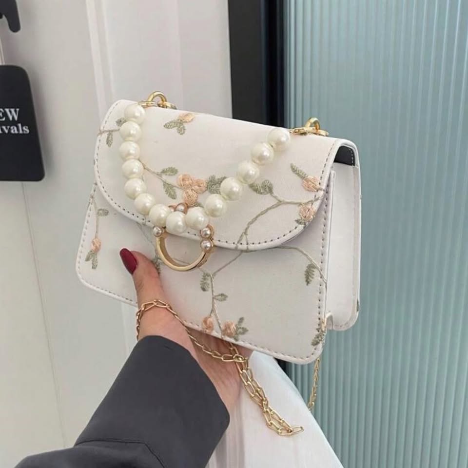 Faux Embroidered shoulder Bag