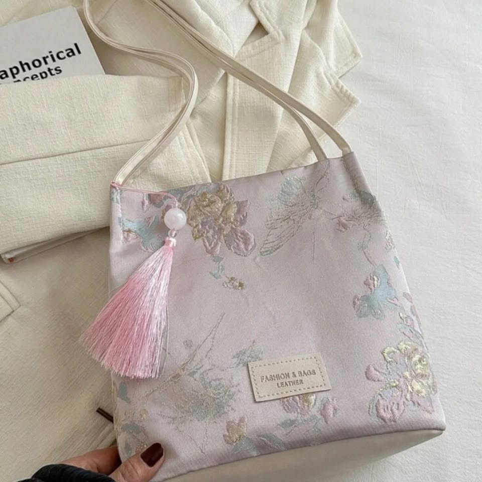 Blush And Butterfly Shoulder Bag