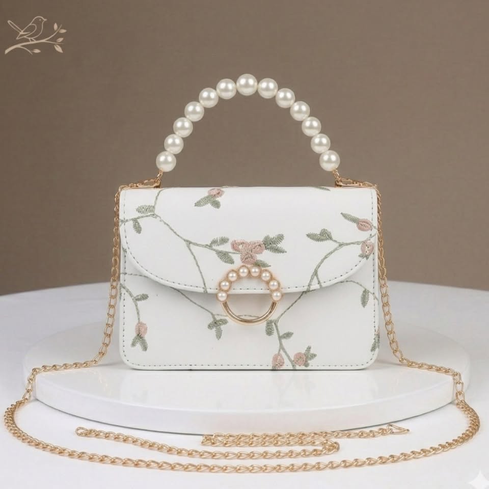 Faux Embroidered shoulder Bag